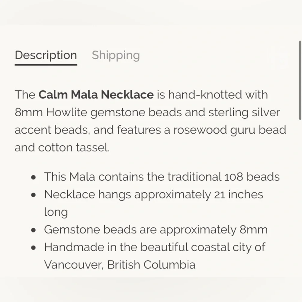 •THE BEAUTIFUL NOMAD• “calm” howlite gemstone mala necklace - Picture 7 of 9